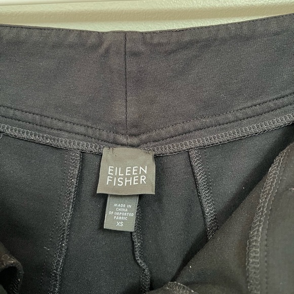 Eileen Fisher Tab Waist Heavyweight Rayon Knit Trouser in Black - Picture 6 of 6